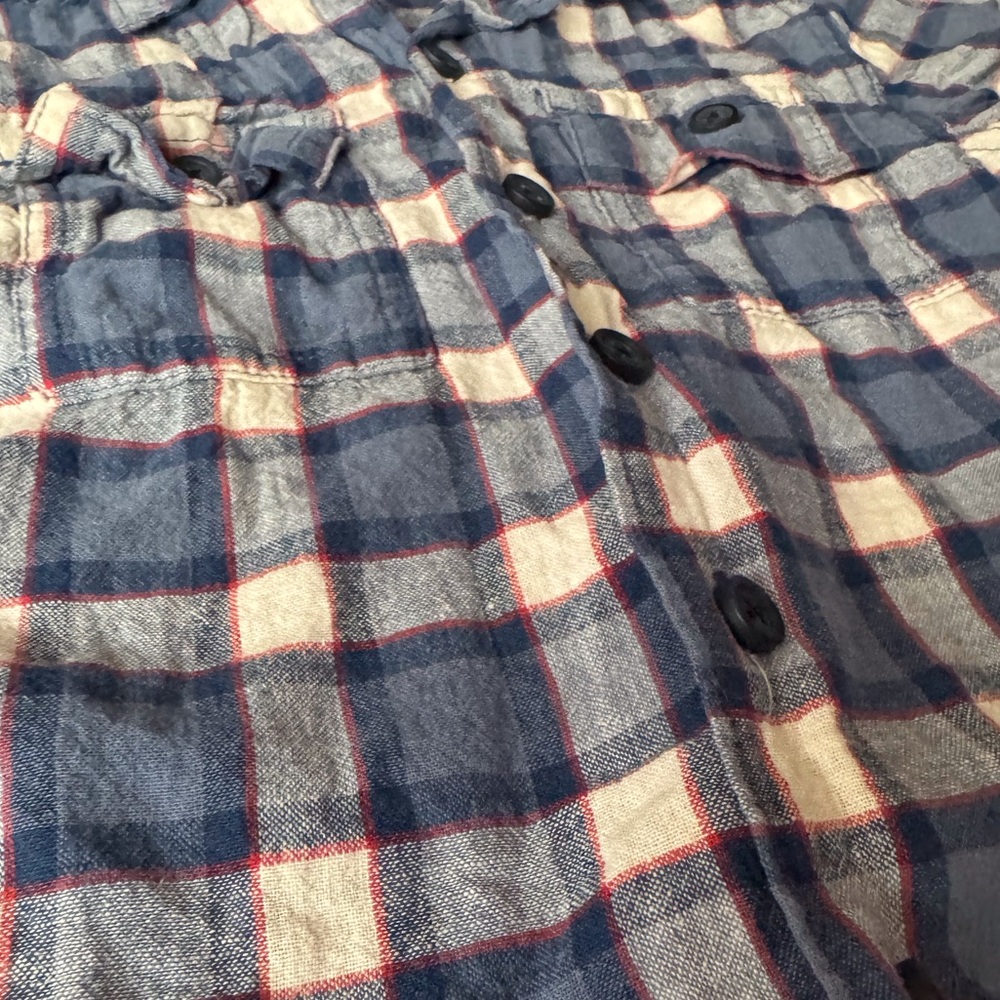 Old Navy Button Front Plaid Tee - Picture 2 of 3